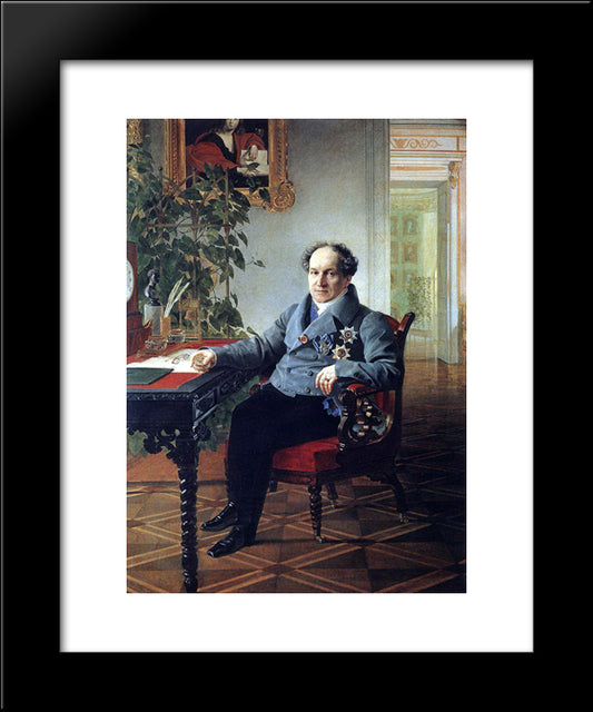 Portrait Of A Member Of The State Council Of The Book A. N. Holytsyna 20x24 Black Modern Wood Framed Art Print Poster by Bryullov, Karl
