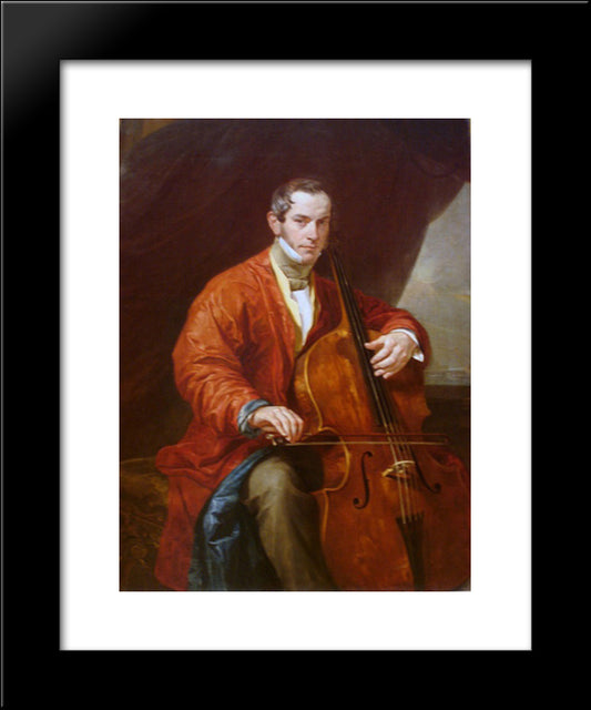 Portrait Of A Musician M. Vielgorsky 20x24 Black Modern Wood Framed Art Print Poster by Bryullov, Karl