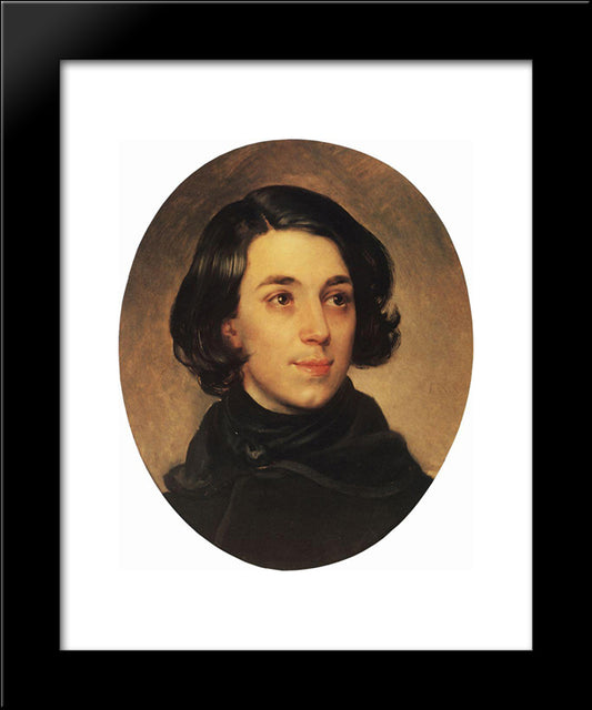 Portrait Of An Architect I.A. Monighetti 20x24 Black Modern Wood Framed Art Print Poster by Bryullov, Karl