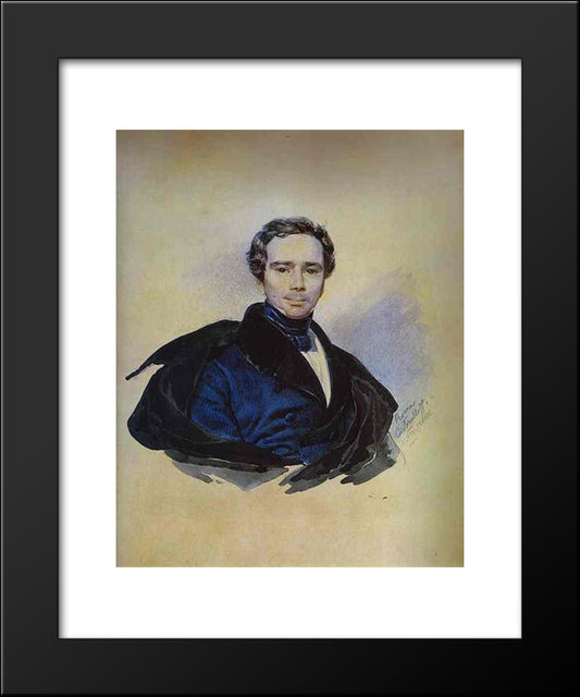 Portrait Of F. F. Golytzin 20x24 Black Modern Wood Framed Art Print Poster by Bryullov, Karl