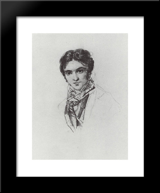 Portrait Of F.A. Bruni 20x24 Black Modern Wood Framed Art Print Poster by Bryullov, Karl