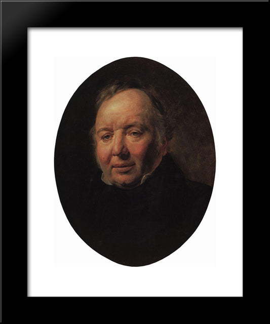 Portrait Of Francesco Ascani 20x24 Black Modern Wood Framed Art Print Poster by Bryullov, Karl