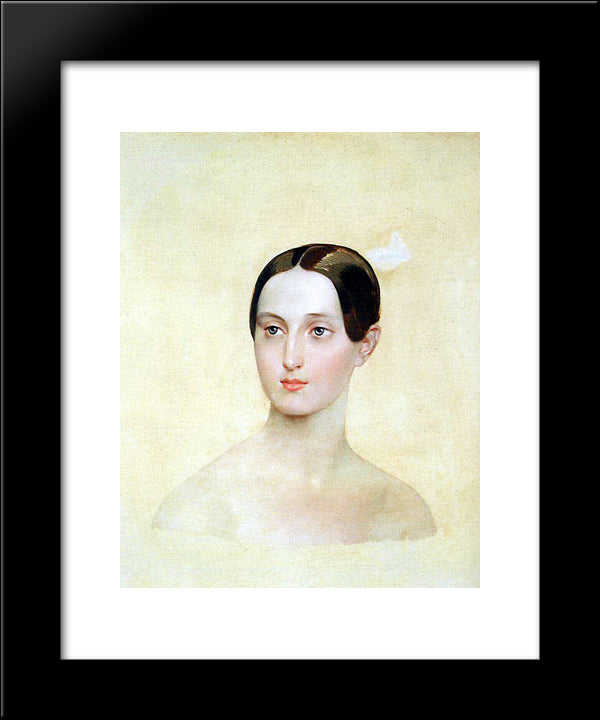 Portrait Of Grand Duchess Maria Nikolaevna 20x24 Black Modern Wood Framed Art Print Poster by Bryullov, Karl
