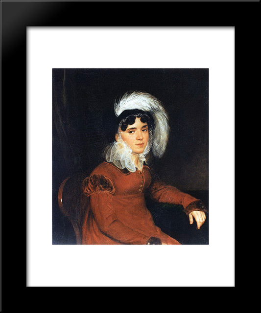 Portrait Of M. A. Kikina 20x24 Black Modern Wood Framed Art Print Poster by Bryullov, Karl
