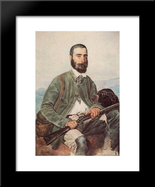 Portrait Of Mariano Tittoni 20x24 Black Modern Wood Framed Art Print Poster by Bryullov, Karl