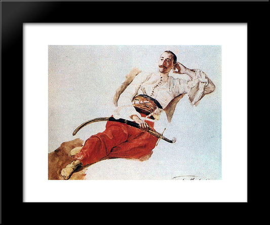Portrait Of P. A. Chikhachev 20x24 Black Modern Wood Framed Art Print Poster by Bryullov, Karl