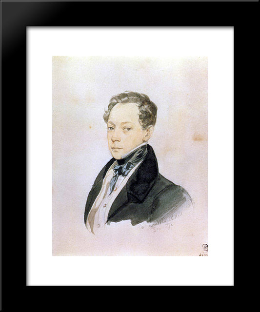 Portrait Of P. V. Basin 20x24 Black Modern Wood Framed Art Print Poster by Bryullov, Karl