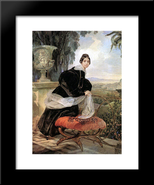 Portrait Of Princess Ye. P. Saltykova 20x24 Black Modern Wood Framed Art Print Poster by Bryullov, Karl