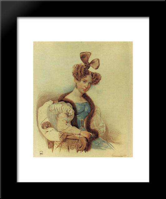 Portrait Of S. A. Schubert 20x24 Black Modern Wood Framed Art Print Poster by Bryullov, Karl