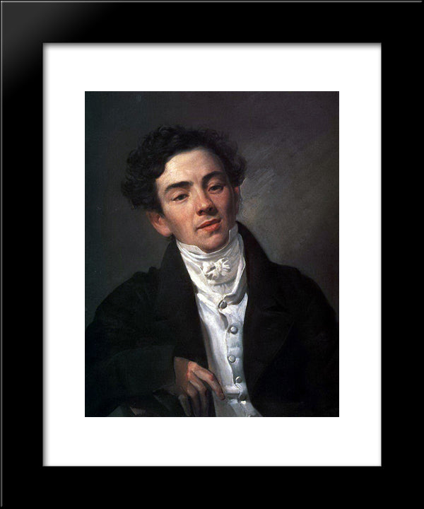 Portrait Of The Actor A. N. Ramazanov 20x24 Black Modern Wood Framed Art Print Poster by Bryullov, Karl