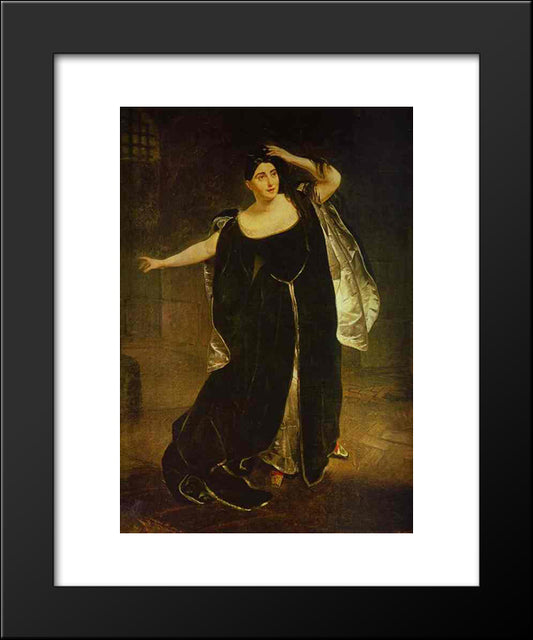 Portrait Of The Actress Juditta Pasta As Anne Boleyn 20x24 Black Modern Wood Framed Art Print Poster by Bryullov, Karl