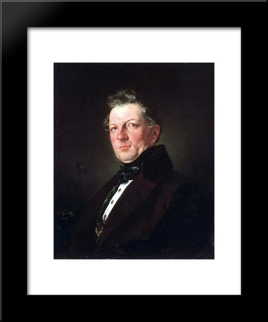 Portrait Of The Architect A. Bolotov 20x24 Black Modern Wood Framed Art Print Poster by Bryullov, Karl