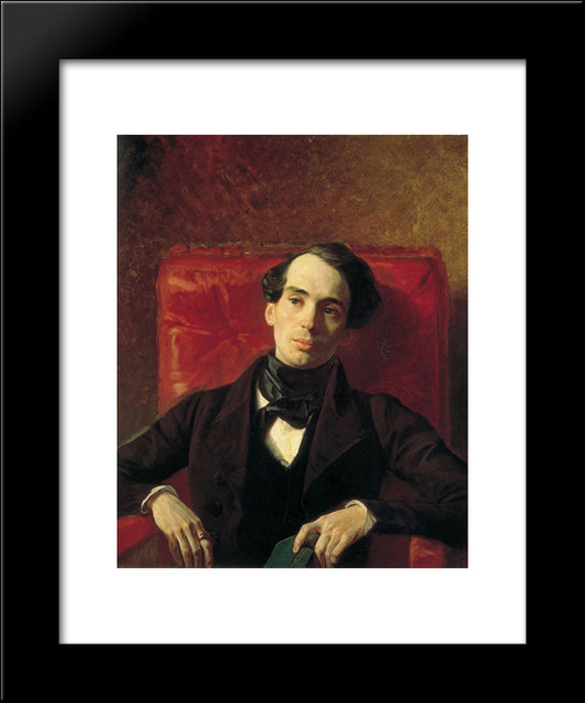 Portrait Of The Poet And Translator A. N. Strugovshchikov 20x24 Black Modern Wood Framed Art Print Poster by Bryullov, Karl