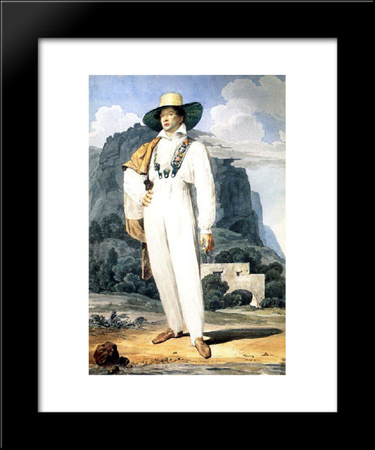 Portrait Of V. A. Perovsky 20x24 Black Modern Wood Framed Art Print Poster by Bryullov, Karl
