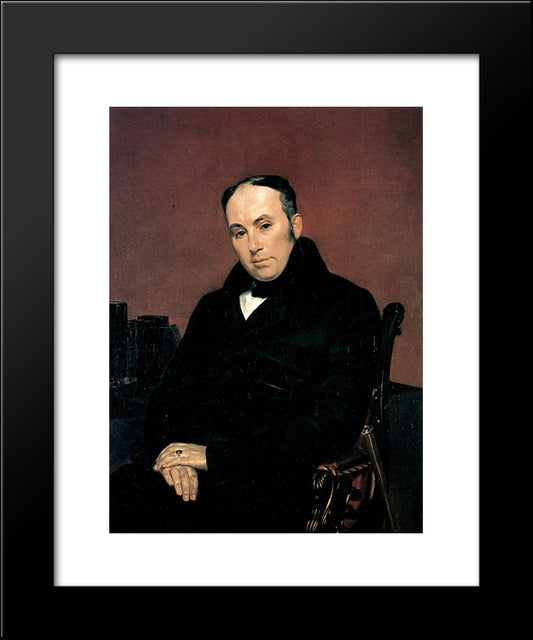 Portrait Of V. A. Zhukovsky 20x24 Black Modern Wood Framed Art Print Poster by Bryullov, Karl