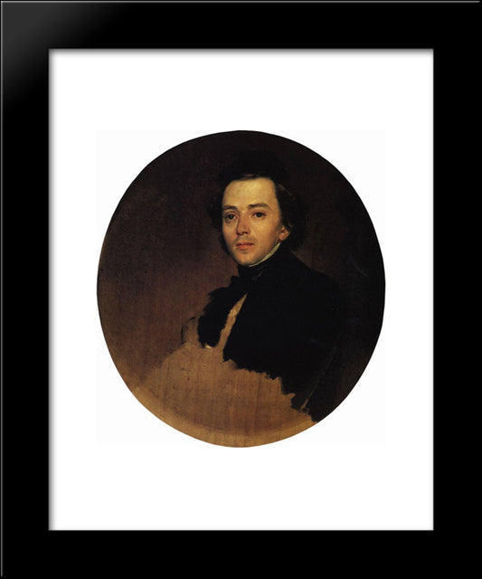 Portrait Of V. V. Samoilov 20x24 Black Modern Wood Framed Art Print Poster by Bryullov, Karl
