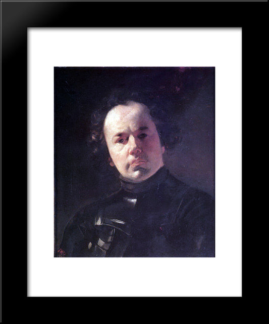 Portrait Of Ya. F. Yanenko With Armour 20x24 Black Modern Wood Framed Art Print Poster by Bryullov, Karl