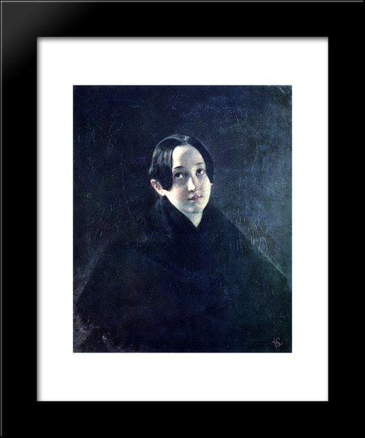 Portrait Of Ye. I. Durnova 20x24 Black Modern Wood Framed Art Print Poster by Bryullov, Karl