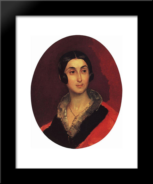Portrait Of Ye. I. Ton 20x24 Black Modern Wood Framed Art Print Poster by Bryullov, Karl