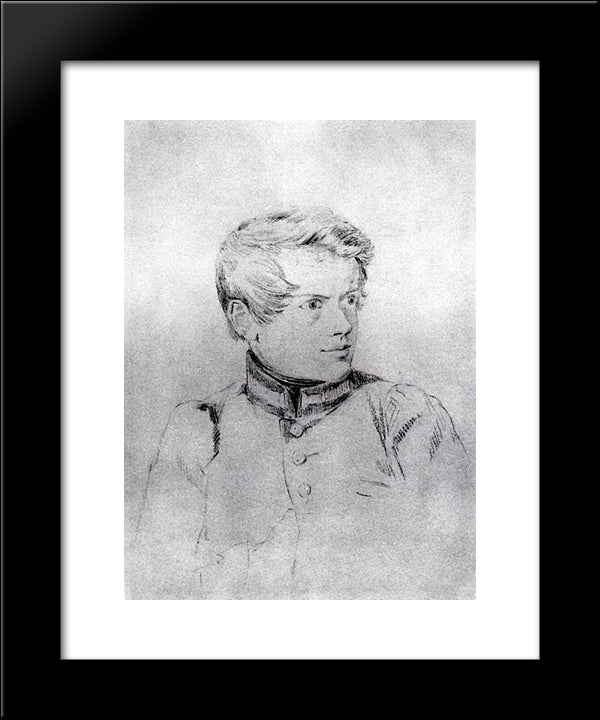 Self-Portrait 20x24 Black Modern Wood Framed Art Print Poster by Bryullov, Karl