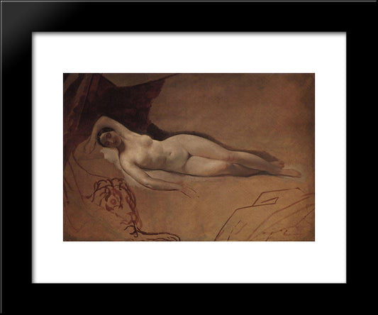 Sleeping Juno 20x24 Black Modern Wood Framed Art Print Poster by Bryullov, Karl