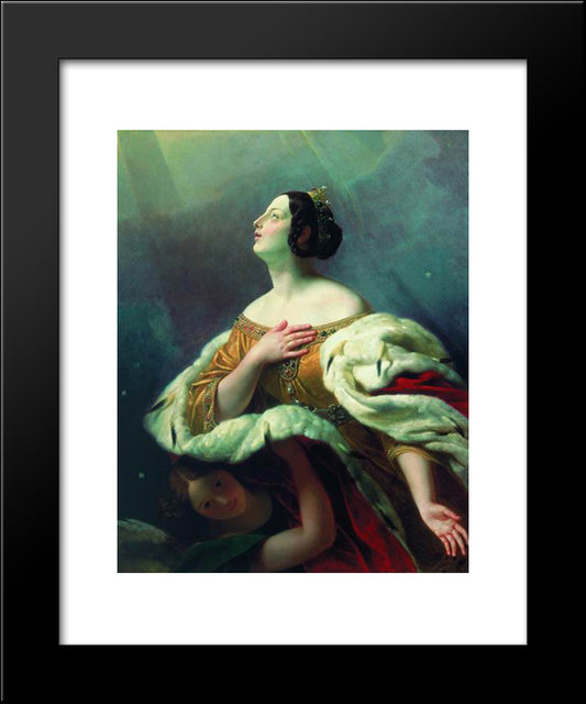St. Alexandra 20x24 Black Modern Wood Framed Art Print Poster by Bryullov, Karl