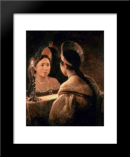 Svetlana Guessing On Her Future 20x24 Black Modern Wood Framed Art Print Poster by Bryullov, Karl