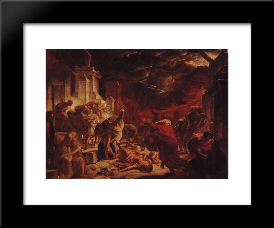 The Last Day Of Pompeii 20x24 Black Modern Wood Framed Art Print Poster by Bryullov, Karl