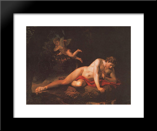 The Narcissus 20x24 Black Modern Wood Framed Art Print Poster by Bryullov, Karl