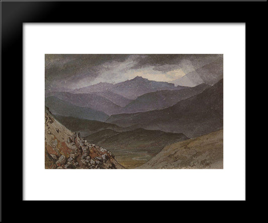 The Road In The Sinai After The Storm 20x24 Black Modern Wood Framed Art Print Poster by Bryullov, Karl