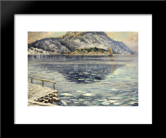 Islosning 20x24 Black Modern Wood Framed Art Print Poster by Diriks, Karl Edvard