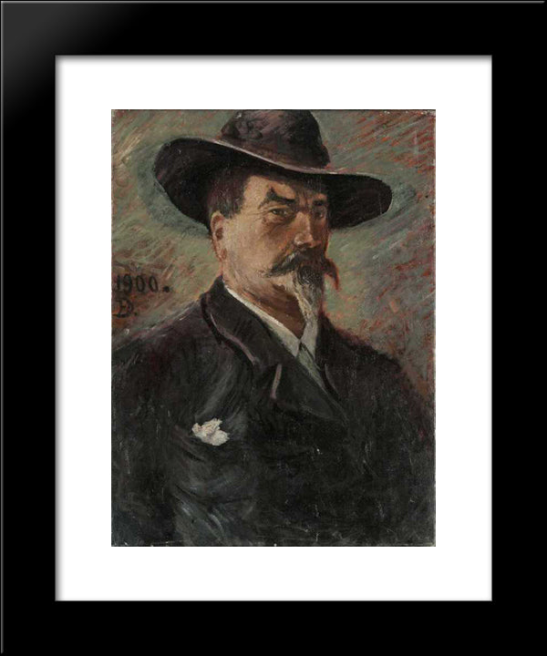 Self-Portrait 20x24 Black Modern Wood Framed Art Print Poster by Diriks, Karl Edvard