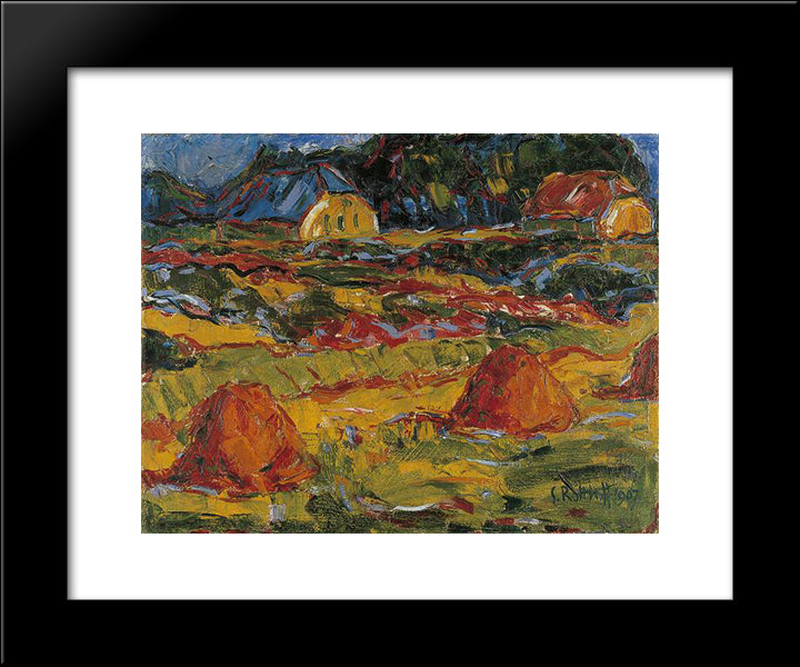 Autumn Landscape In Oldenburg 20x24 Black Modern Wood Framed Art Print Poster by Brunelleschi, Filippo