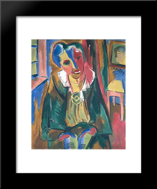 Dr Rosa Schapire 20x24 Black Modern Wood Framed Art Print Poster by Schmidt Rottluff, Karl