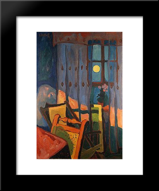 Evening In The Room 20x24 Black Modern Wood Framed Art Print Poster by Schmidt Rottluff, Karl