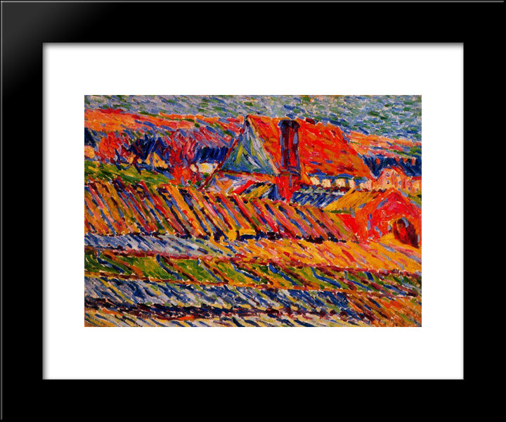 Gardening 20x24 Black Modern Wood Framed Art Print Poster by Schmidt Rottluff, Karl