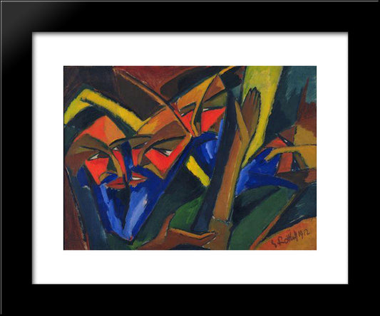 Pharisees 20x24 Black Modern Wood Framed Art Print Poster by Schmidt Rottluff, Karl