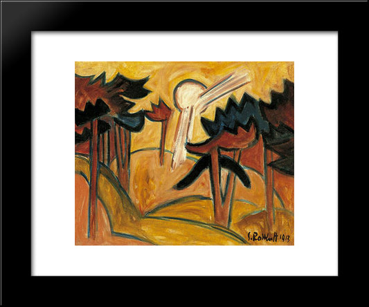 Sun Over The Pine Forest 20x24 Black Modern Wood Framed Art Print Poster by Schmidt Rottluff, Karl
