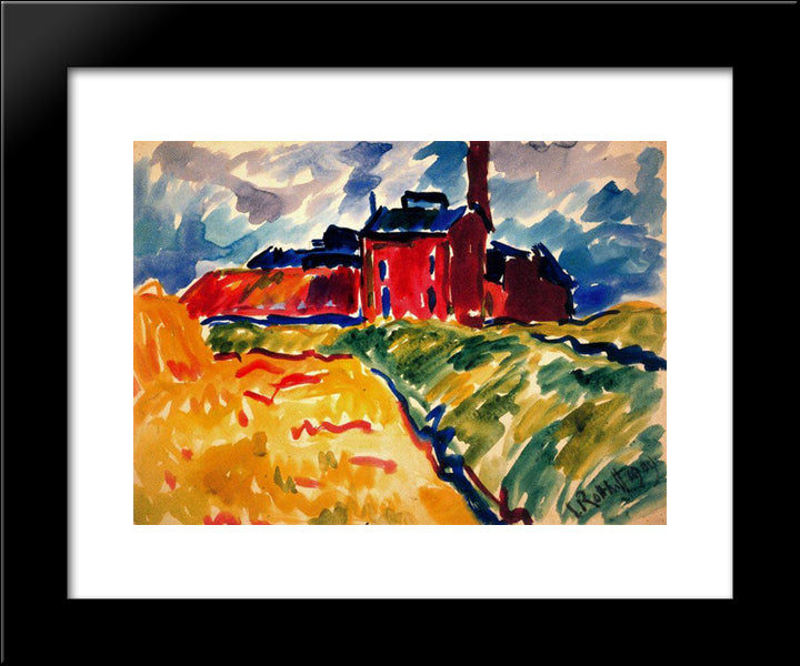 The Factory 20x24 Black Modern Wood Framed Art Print Poster by Schmidt Rottluff, Karl
