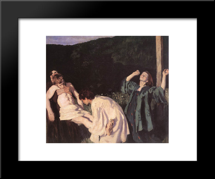 Deposition From The Cross 20x24 Black Modern Wood Framed Art Print Poster by Ferenczy, Karoly