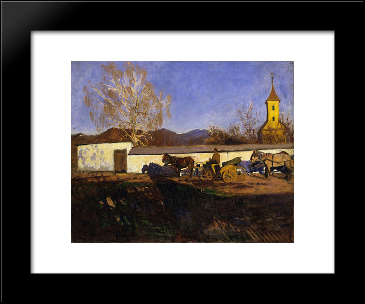 Evening In March 20x24 Black Modern Wood Framed Art Print Poster by Ferenczy, Karoly