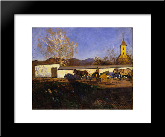 Evening In March 20x24 Black Modern Wood Framed Art Print Poster by Ferenczy, Karoly