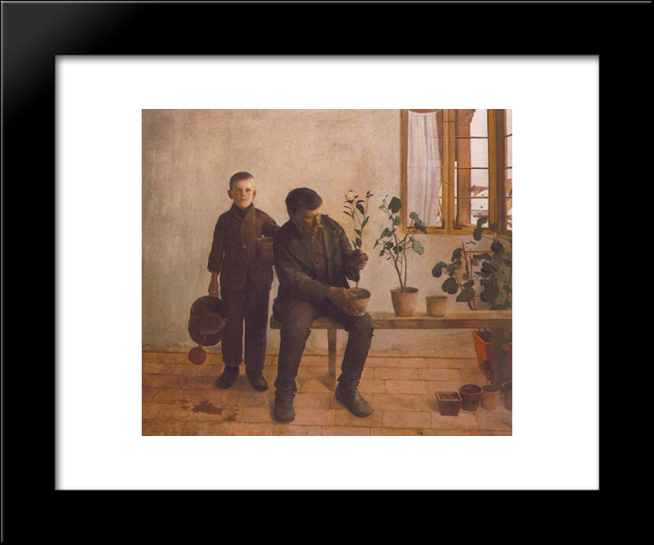 Gardeners 20x24 Black Modern Wood Framed Art Print Poster by Ferenczy, Karoly