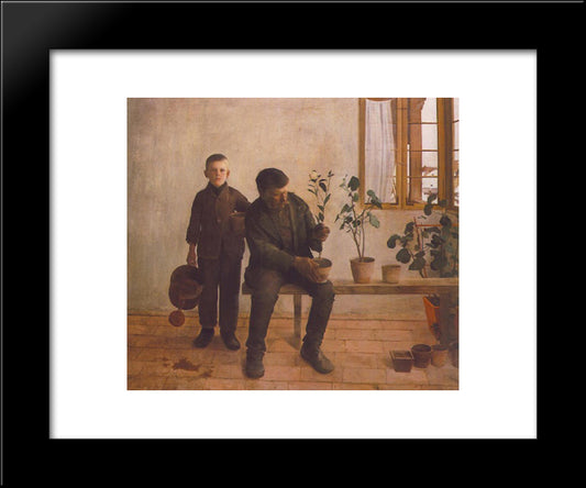 Gardeners 20x24 Black Modern Wood Framed Art Print Poster by Ferenczy, Karoly