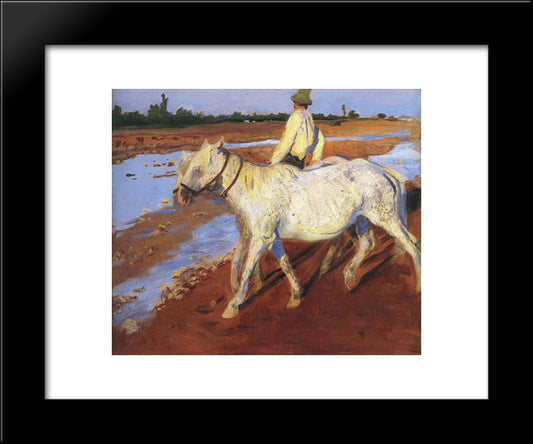 Horses 20x24 Black Modern Wood Framed Art Print Poster by Ferenczy, Karoly