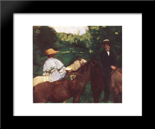 Riding Children 20x24 Black Modern Wood Framed Art Print Poster by Ferenczy, Karoly