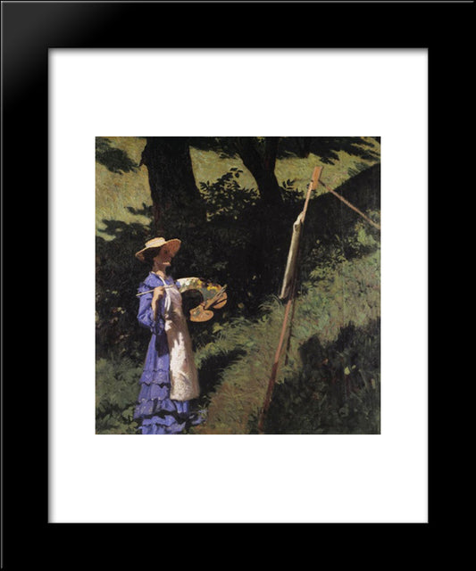 The Woman Painter 20x24 Black Modern Wood Framed Art Print Poster by Ferenczy, Karoly