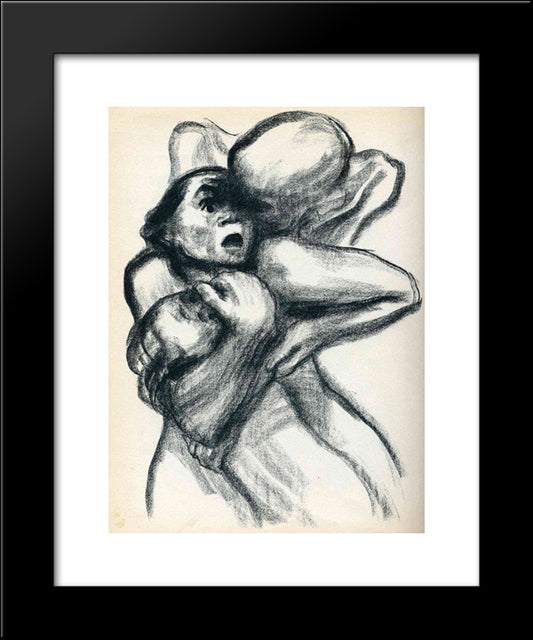 Death Seizing A Woman 20x24 Black Modern Wood Framed Art Print Poster by Kollwitz, Kathe