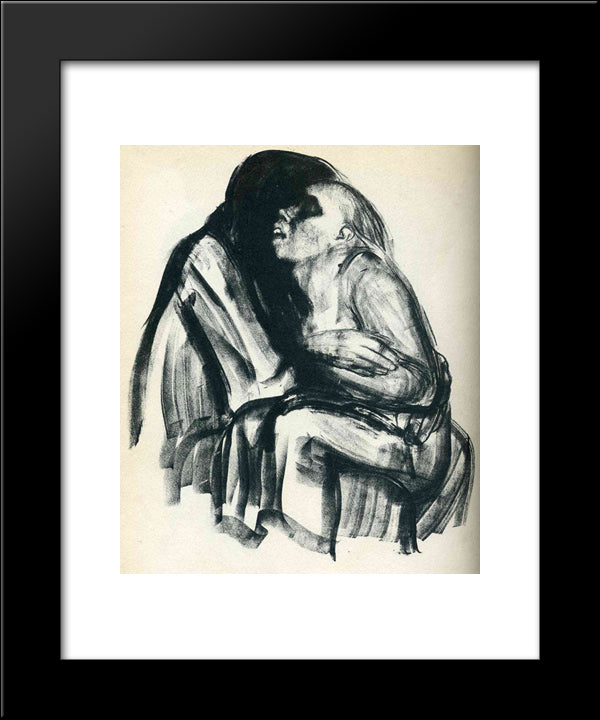 Death With Girl In Her Lap 20x24 Black Modern Wood Framed Art Print Poster by Kollwitz, Kathe