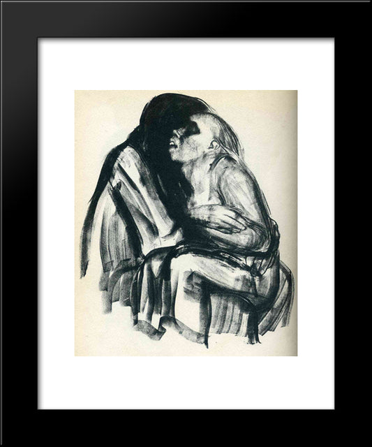 Death With Girl In Her Lap 20x24 Black Modern Wood Framed Art Print Poster by Kollwitz, Kathe
